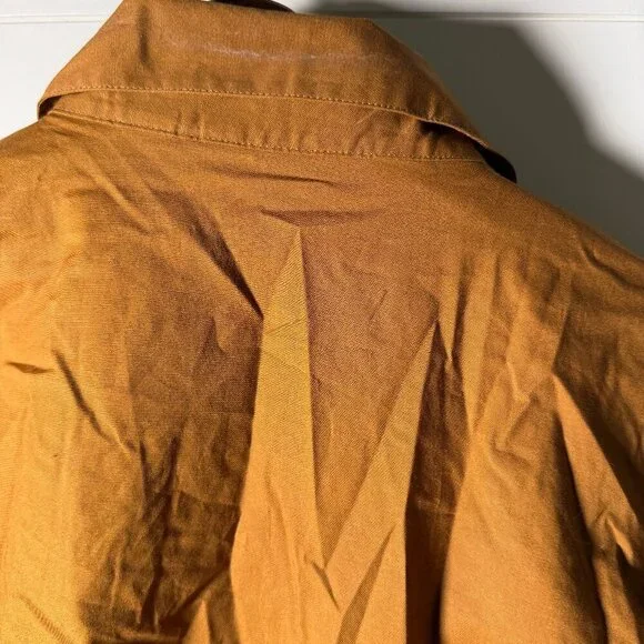 Q.U.E. Long Sleeve Button Down Blouse Copper Embellished Flowers Size 10 - Picture 5 of 8